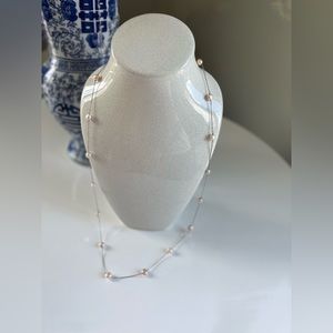 Sterling silver and pearl tin cup necklace